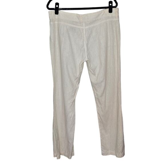 SUSIE ROSE Juniors Sz 13 Cream Oatmeal Linen Trouser Pants Pockets Zipper Fly‎ - Picture 2 of 8